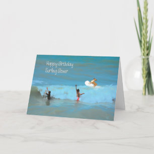 Carte Anniversaire de surf Boxer Pet