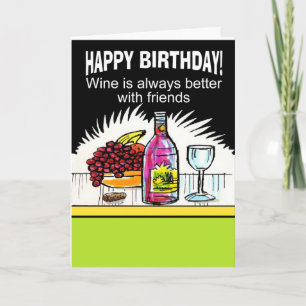 Carte anniversaire de vin amusant