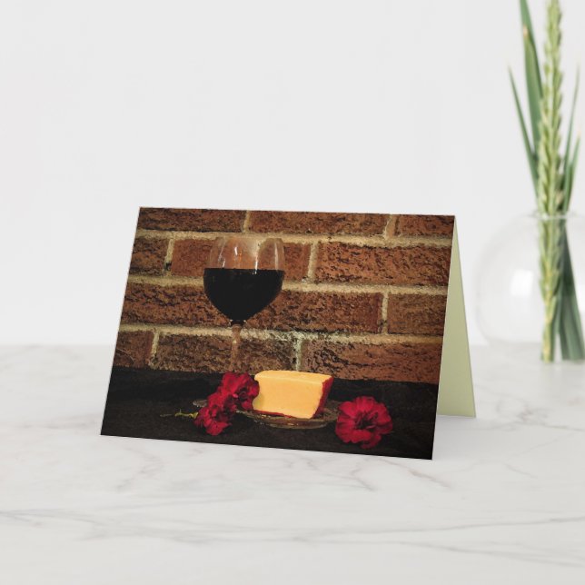 Carte Anniversaire de vin et de fromage (Devant)