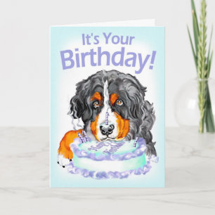 Carte Anniversaire de visage de gâteau de chien de