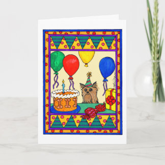 CARTE ANNIVERSAIRE DE YORKIE
