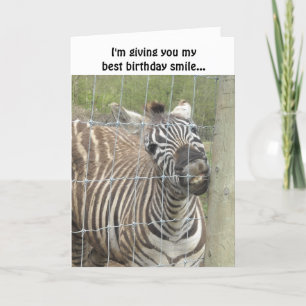 Carte Anniversaire de Zèbre Souriant