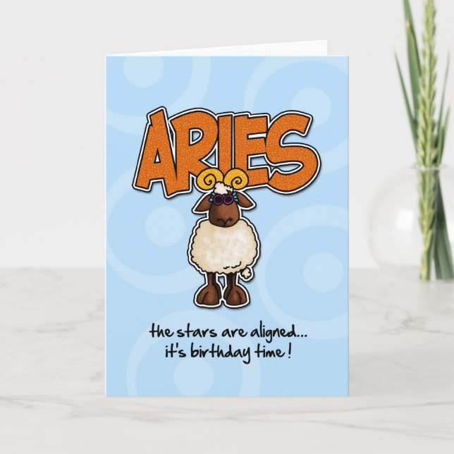 Carte Anniversaire de zodiaque - Bélier (Devant)