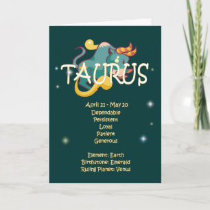 Carte Anniversaire de zodiaque de Taureau