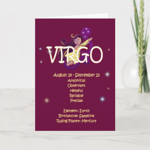 Carte Anniversaire de zodiaque de Vierge