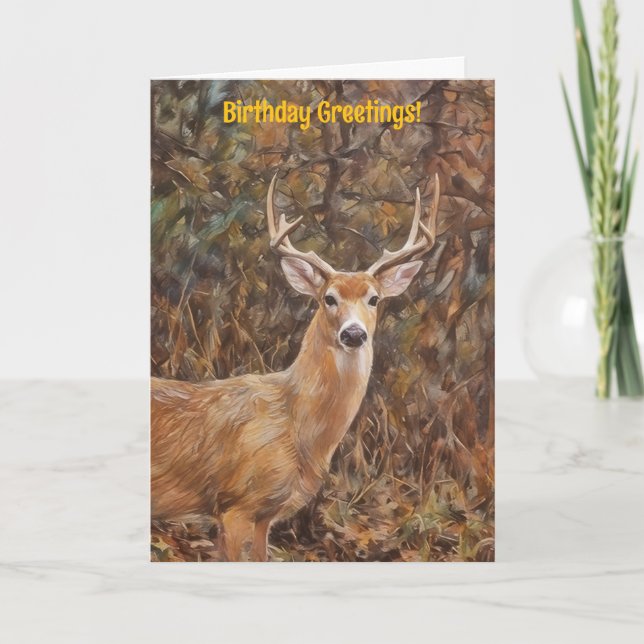 Carte Anniversaire Deer Buck Antlers (Devant)