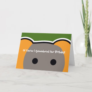 Carte Anniversaire d'éléphant formé par main