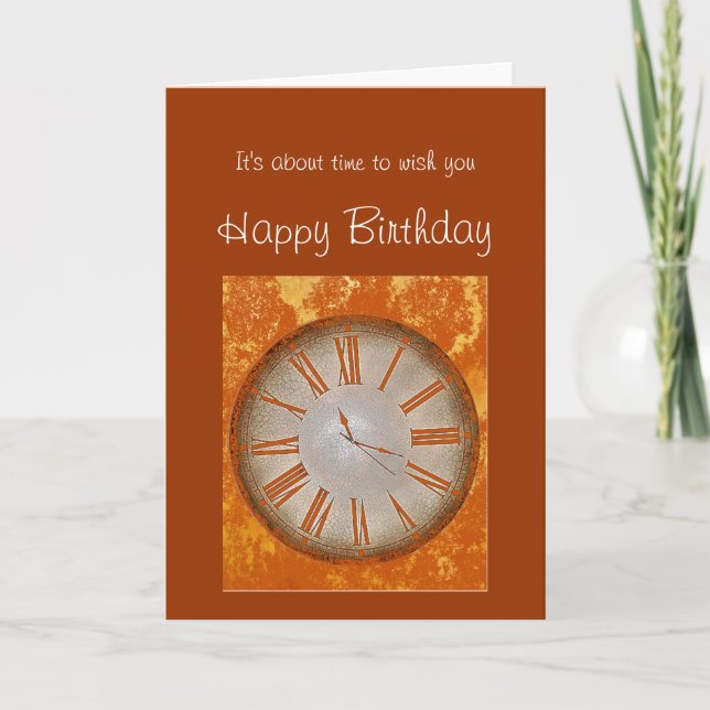 Carte Anniversaire démodé avec l'humour vintage (Devant)