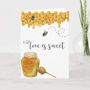Carte Anniversaire des abeilles de miel L'amour est doux