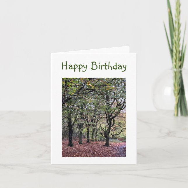 Carte Anniversaire des arbres d'automne (Devant)