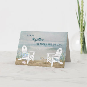 Carte Anniversaire des chaises de plage pour conjoint