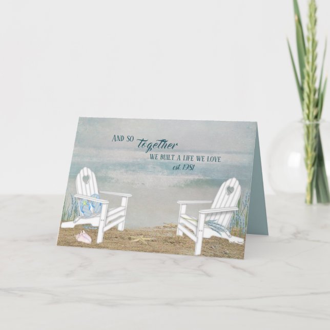 Carte Anniversaire des chaises de plage pour conjoint (Devant)