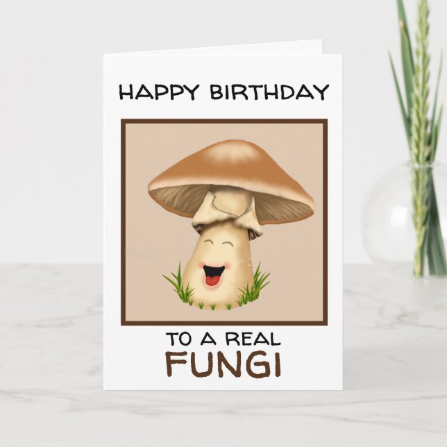 Carte Anniversaire des champignons (Devant)