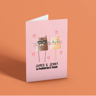 Carte Anniversaire des chats mignons