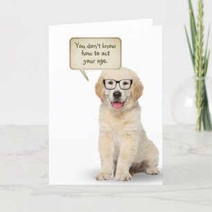 Carte Anniversaire des chiots Golden Retriever