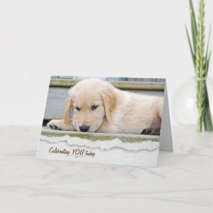 Carte Anniversaire des chiots Golden Retriever
