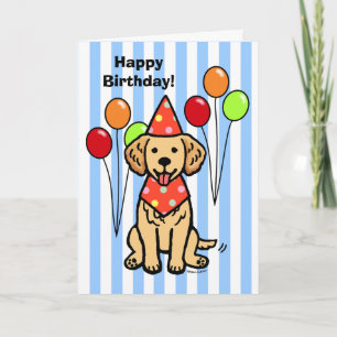Carte Anniversaire des chiots Golden Retriever