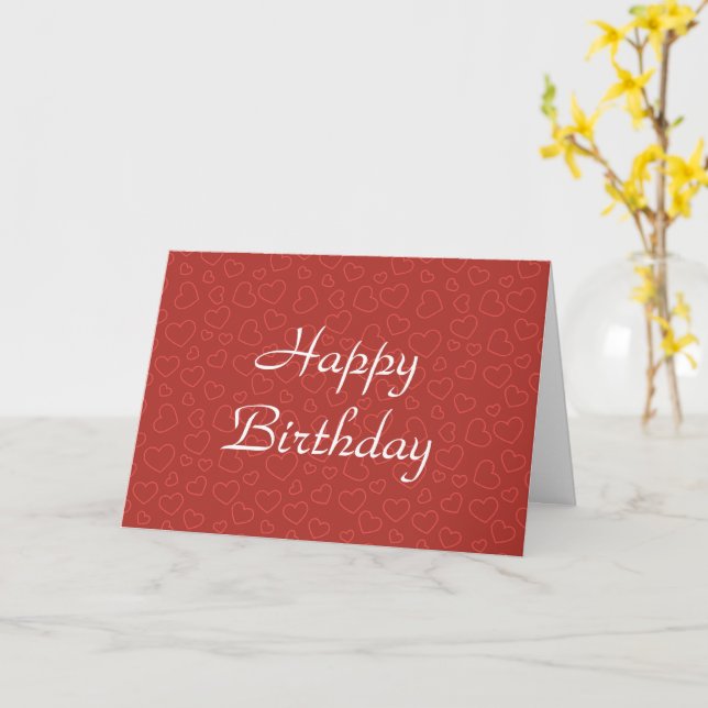 Carte Anniversaire des Coeurs rouges minuscules (Fleur jaune)