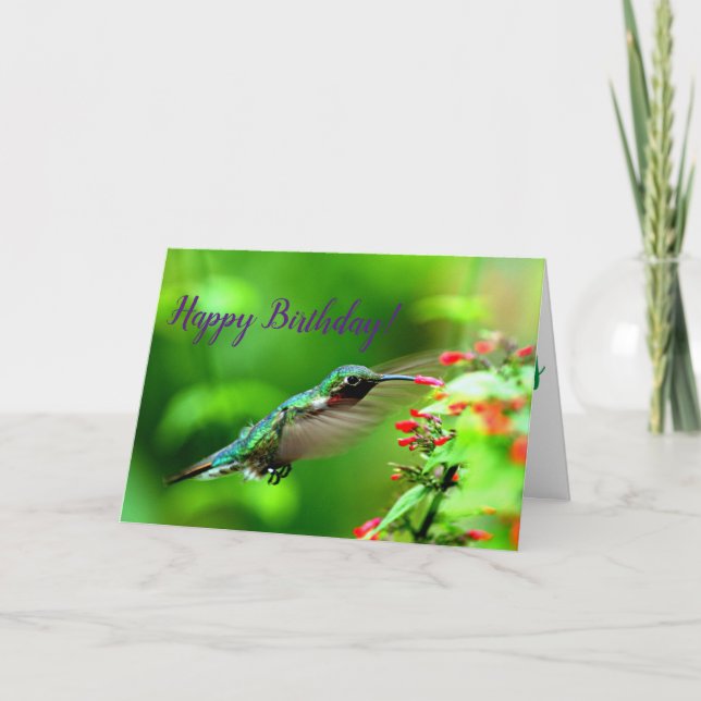 Carte Anniversaire des colibris (Devant)