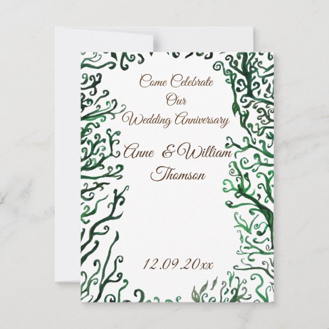 Carte Anniversaire des éléments botaniques (Devant)