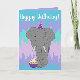 Carte Anniversaire des éléphants personnalisables