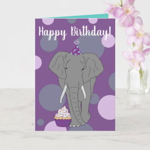Carte Anniversaire des éléphants personnalisables