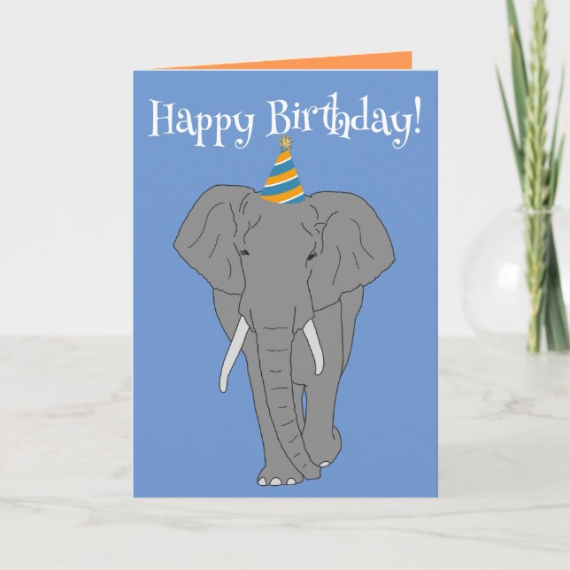 Carte Anniversaire des éléphants personnalisables (Devant)