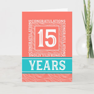 Carte Anniversaire des employés 15 ans - Décoratif
