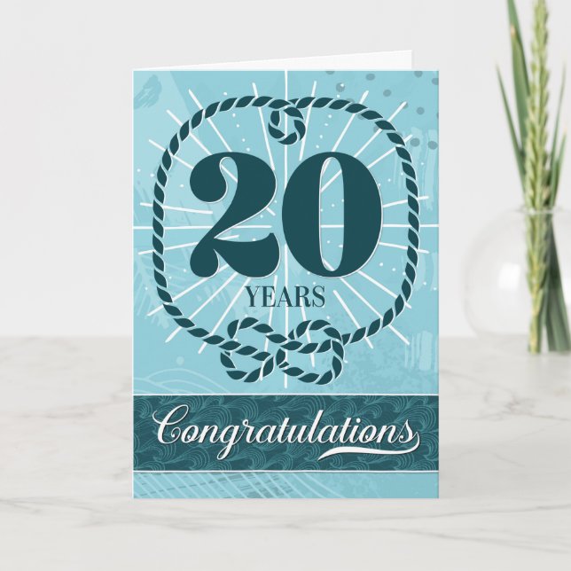 Carte Anniversaire des employés 20 ans - Thème nautique (Devant)