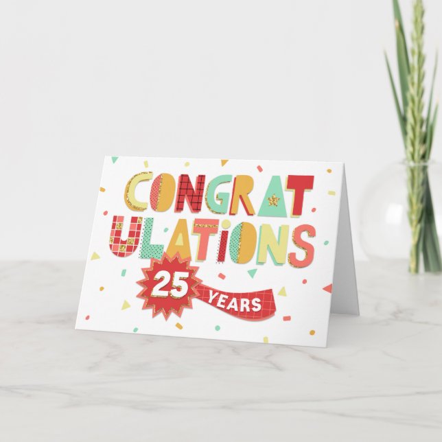 Carte Anniversaire des employés 25 ans Fun Félicitations (Devant)