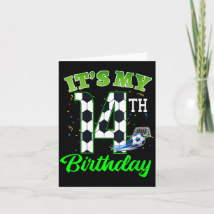 Carte Anniversaire des femmes 14 ans Football Garçon Fil
