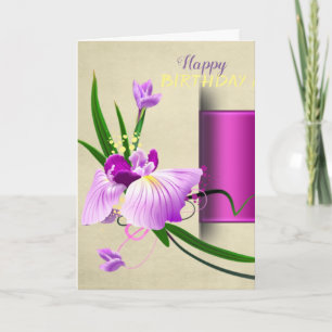 Carte Anniversaire des fleurs chic