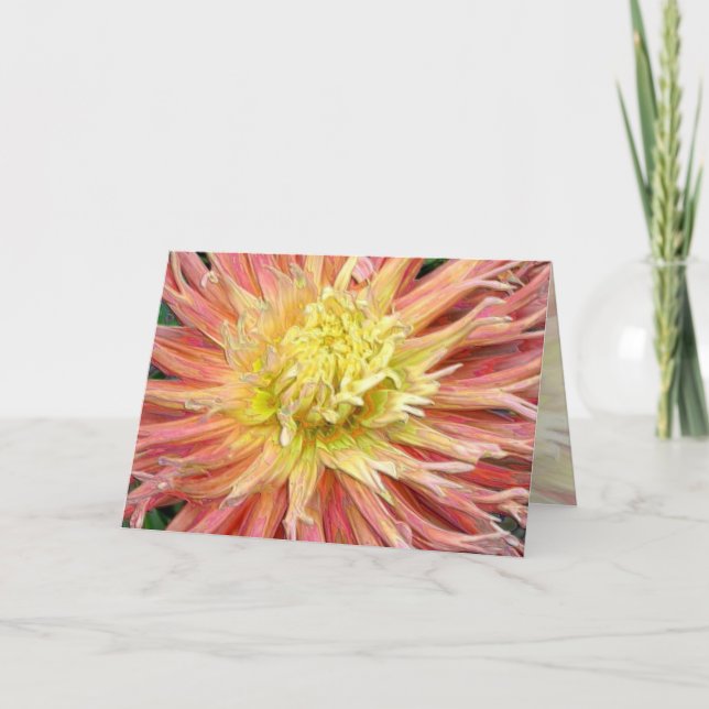 Carte Anniversaire des fleurs de dahlia (Devant)