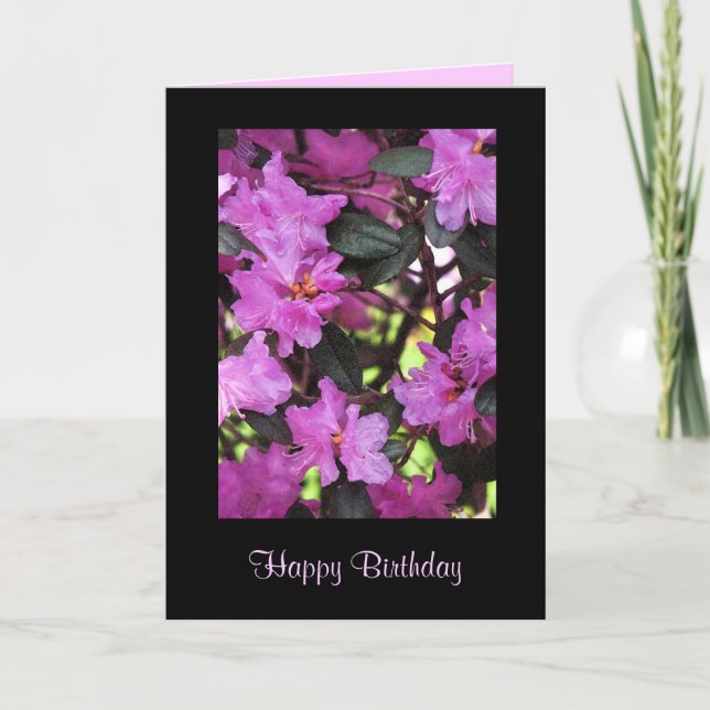 Carte Anniversaire des fleurs de Rhododendron (Devant)