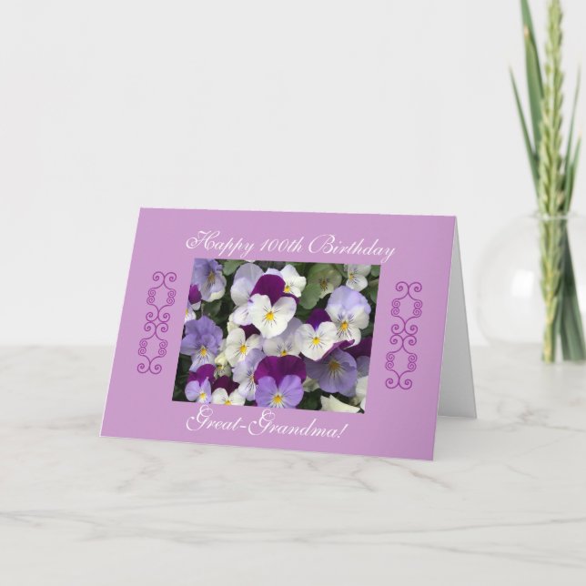 Carte anniversaire des Grand-grand-mamans le 100th (Devant)