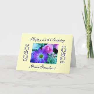 Carte anniversaire des Grand-grand-mamans le 100th