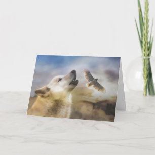 Carte Anniversaire des loups et des faucons
