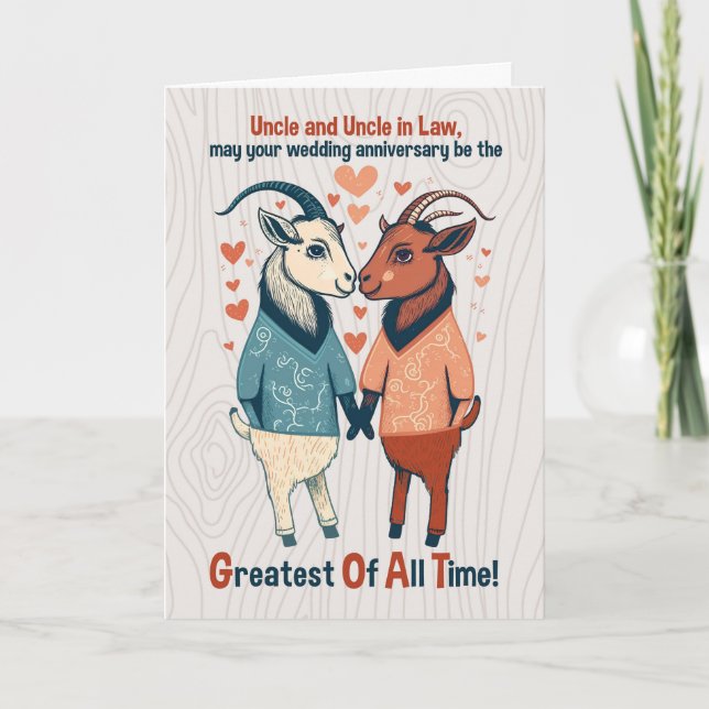 Carte Anniversaire des Mariages gays de l'oncle et du ma (Devant)