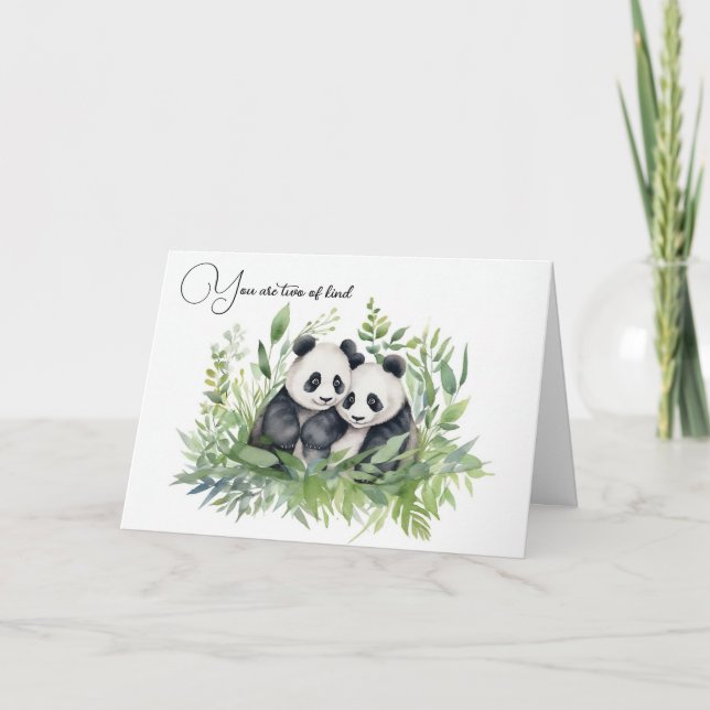 Carte Anniversaire des ours de panda (Devant)