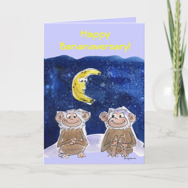 Carte Anniversaire des Singes Cartoon (Devant)