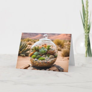 Carte Anniversaire Désert Terrarium Et Cactus