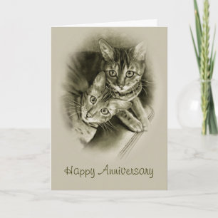 Carte Anniversaire : Deux chats du Bengale, ART original