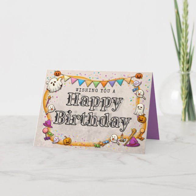 Carte Anniversaire d'Halloween (Devant)