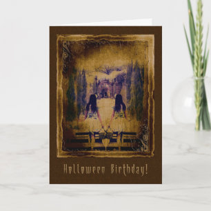 Carte Anniversaire d'Halloween - Haunting Éffrayant Girl