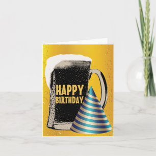 Carte Anniversaire d'heure heureuse de bière joyeux