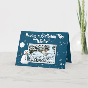 Carte Anniversaire d'hiver Neige & Belle Hound Bas