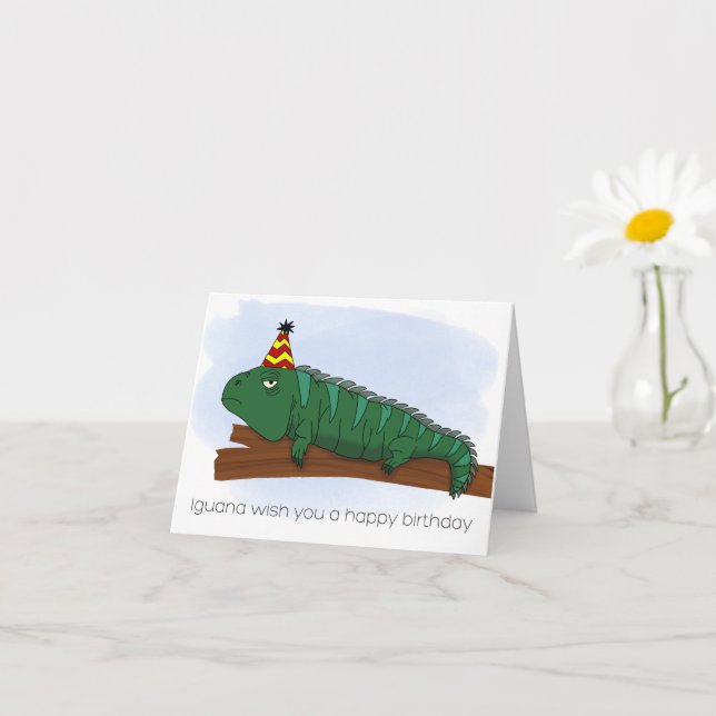 Carte Anniversaire d'Iguana (Petite plante)