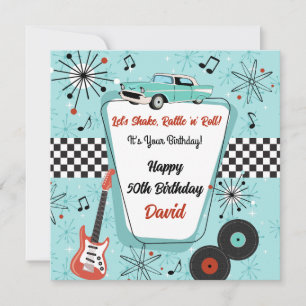 Carte Anniversaire Diner Rétro des Années 50