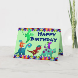 Carte Anniversaire Dino Coloré