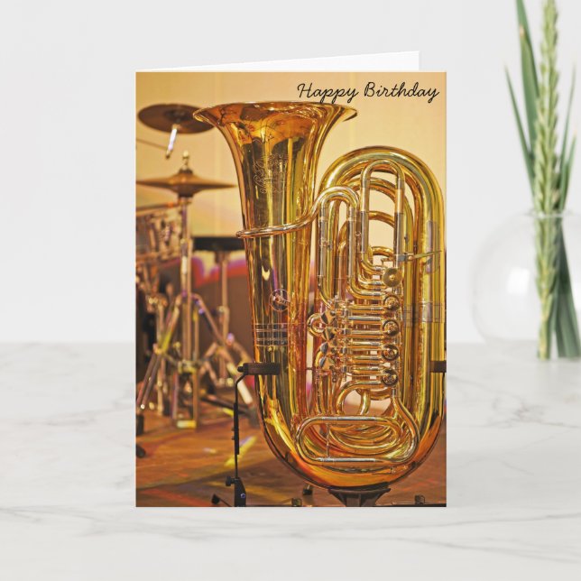 Carte Anniversaire d'instrument en laiton de tuba (Devant)